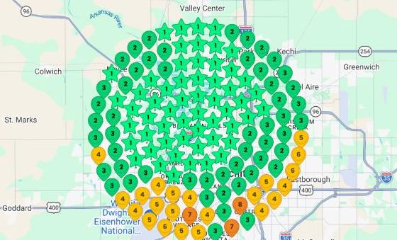 Local Dominator Google Maps rank grid for siding installation wichita, after, October 7, 2026
